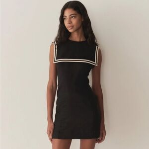 Doen Black and White Sheath Mini Dress